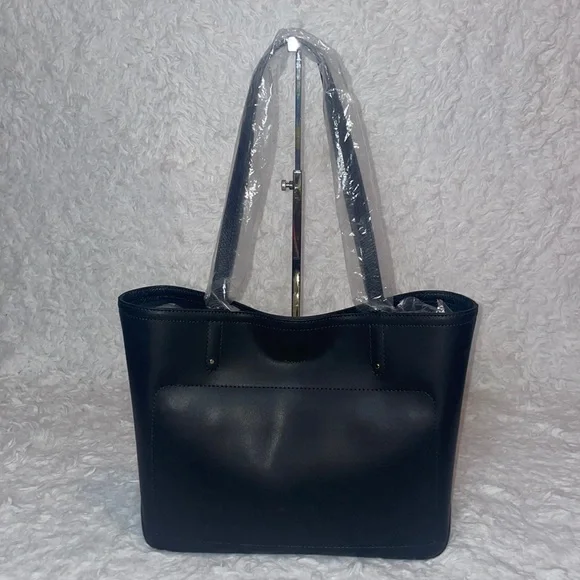 New Longchamp Cavalcade Lambskin Leather Shoulder Tote Bag Purse Black - Picture 9 of 16